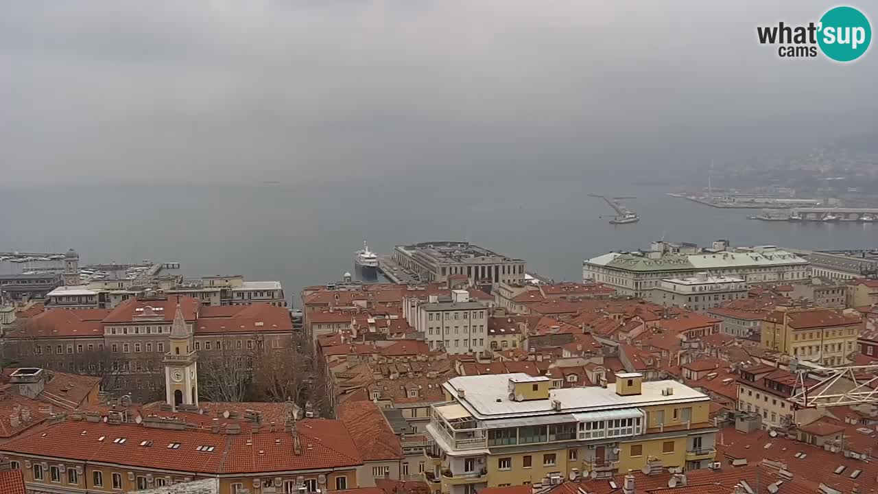 Webcam en vivo Trieste, ciudad, golfo, puerto y castillo de Miramare