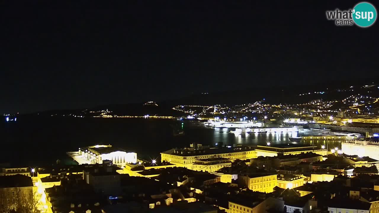 Webcam en vivo Trieste, ciudad, golfo, puerto y castillo de Miramare