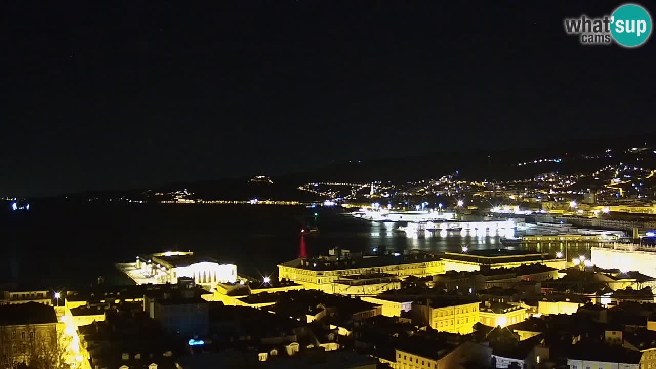 Webcam en direct Trieste, ville, golfe, port et château de Miramare