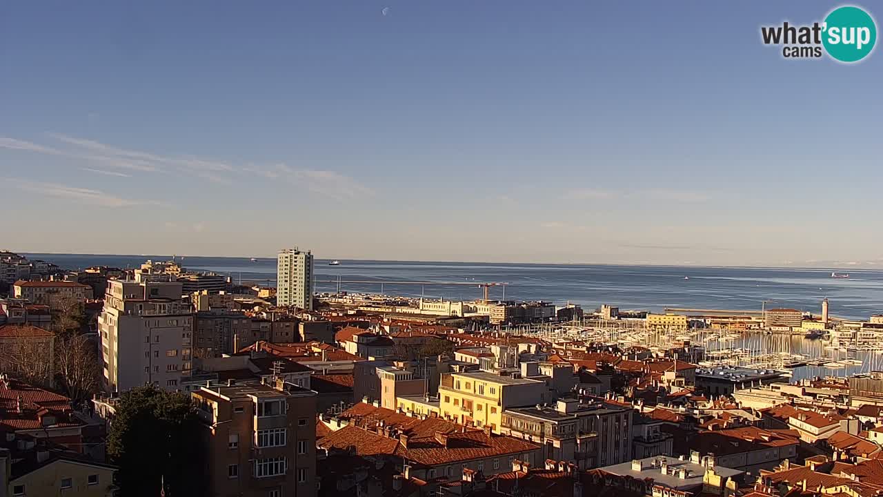 Live webcam Trieste – Panorama of the city, the Gulf, the maritime station and the Miramare castle