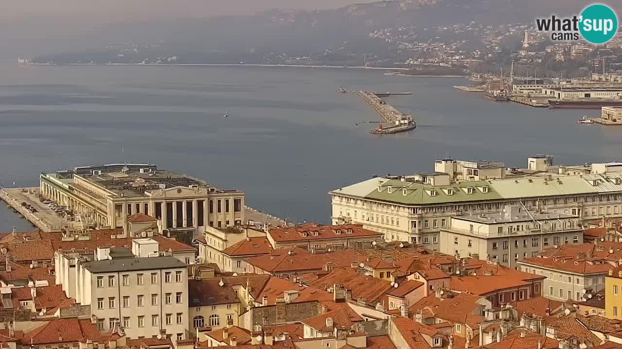 Webcam en vivo Trieste, ciudad, golfo, puerto y castillo de Miramare