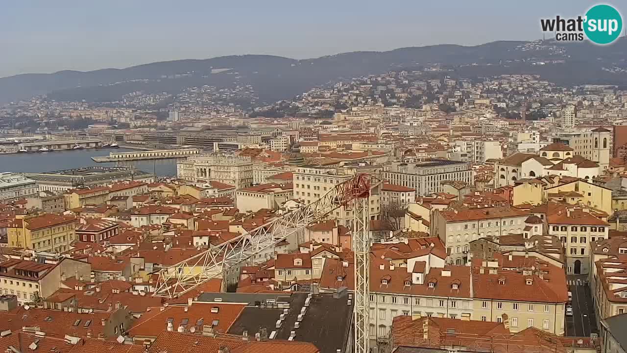 Live webcam Trieste – Panorama of the city, the Gulf, the maritime station and the Miramare castle