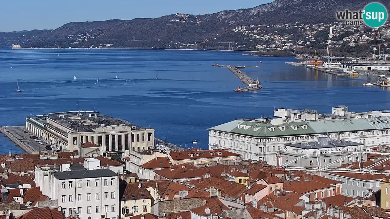 Live webcam Trieste – Panorama of the city, the Gulf, the maritime station and the Miramare castle