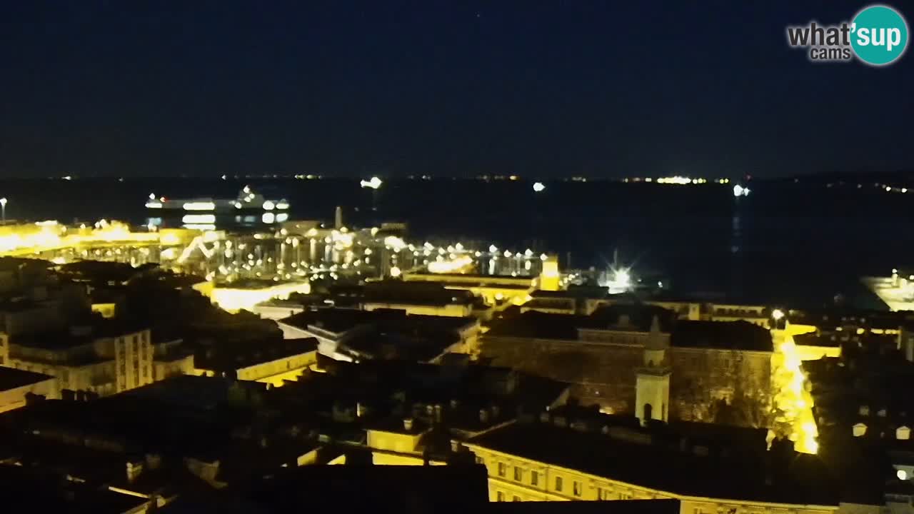 Live webcam Trieste – Panorama of the city, the Gulf, the maritime station and the Miramare castle