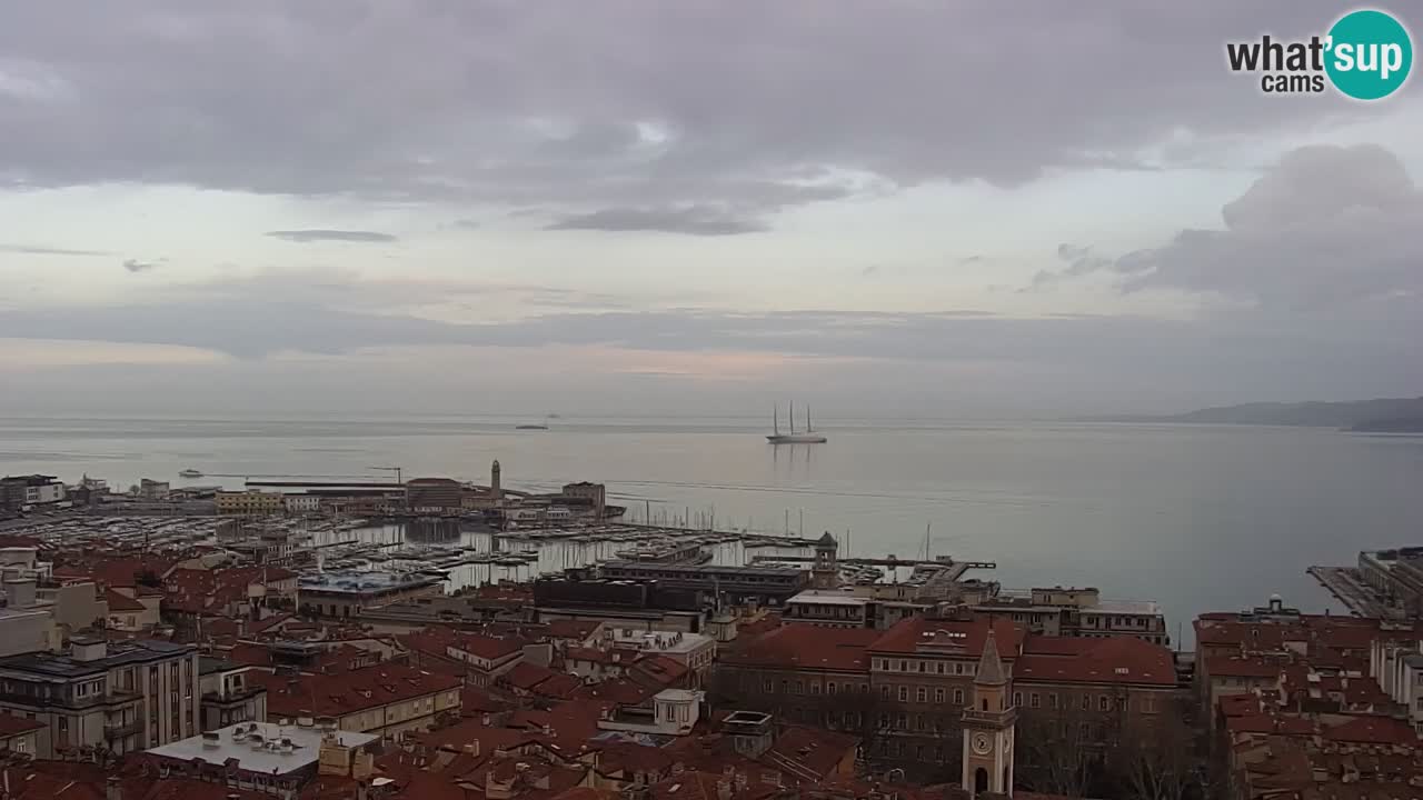 Live webcam Trieste – Panorama della città, del Golfo, stazione marittima e del castello di Miramare