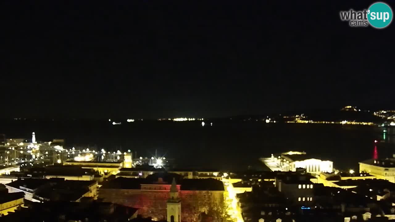 Webcam en vivo Trieste, ciudad, golfo, puerto y castillo de Miramare