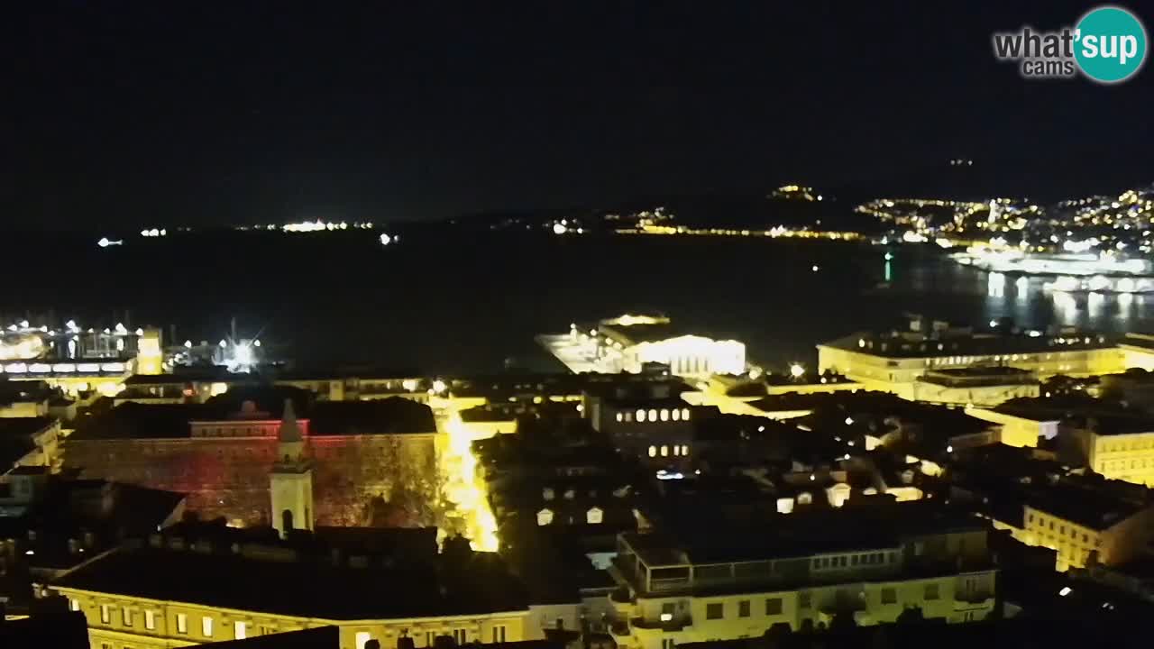 Webcam en vivo Trieste, ciudad, golfo, puerto y castillo de Miramare