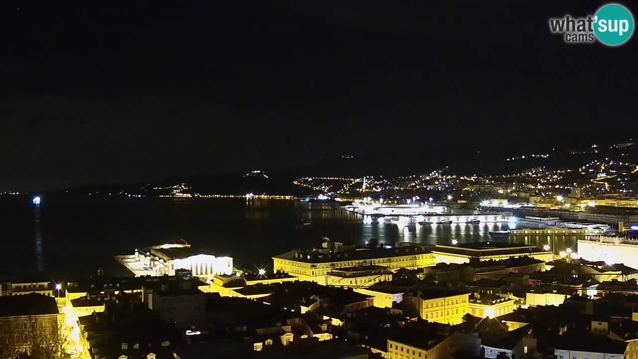 Live webcam Trieste – Panorama of the city, the Gulf, the maritime station and the Miramare castle