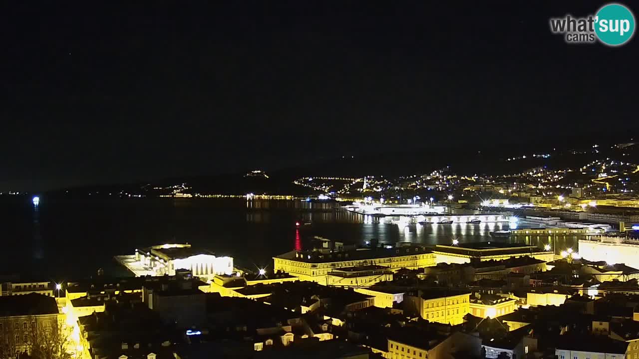 Webcam en vivo Trieste, ciudad, golfo, puerto y castillo de Miramare