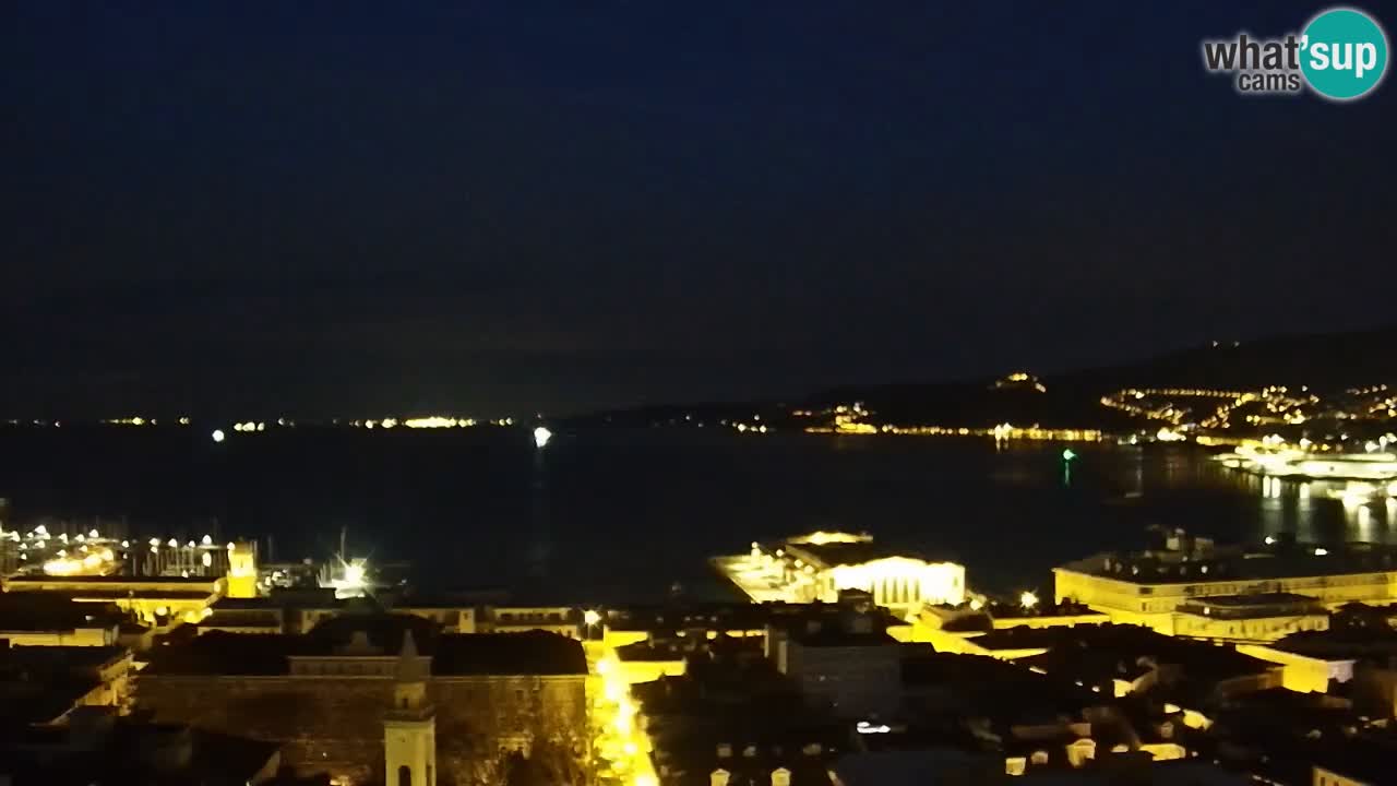 Webcam en direct Trieste, ville, golfe, port et château de Miramare