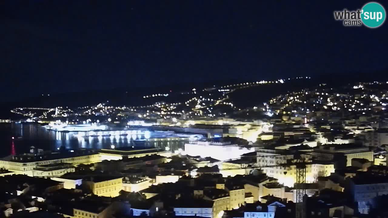 Webcam en direct Trieste, ville, golfe, port et château de Miramare