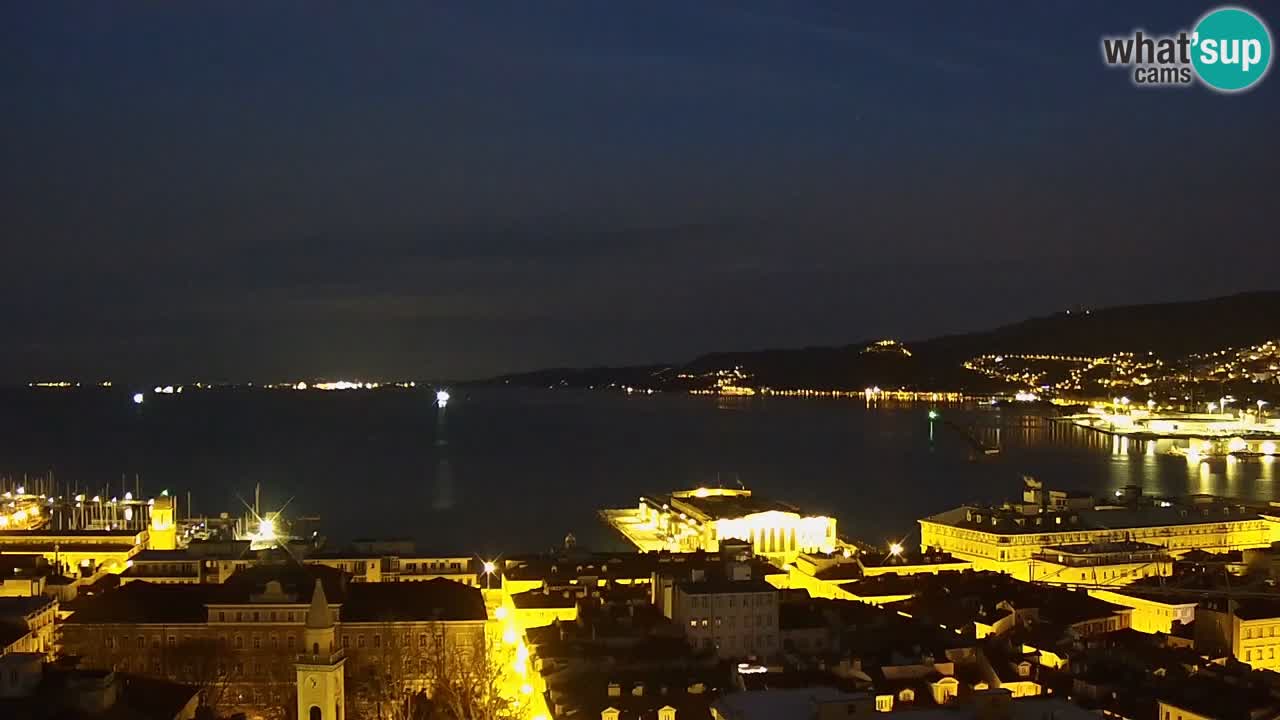 Webcam en direct Trieste, ville, golfe, port et château de Miramare