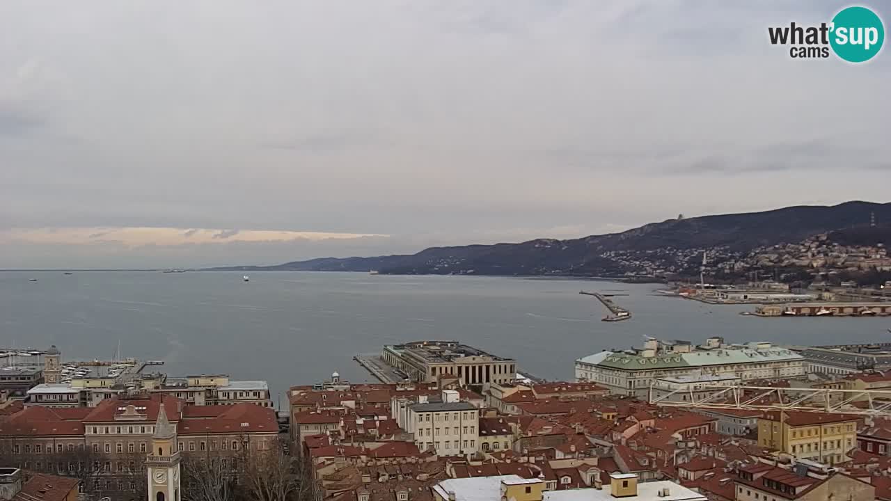 Live webcam Trieste – Panorama of the city, the Gulf, the maritime station and the Miramare castle