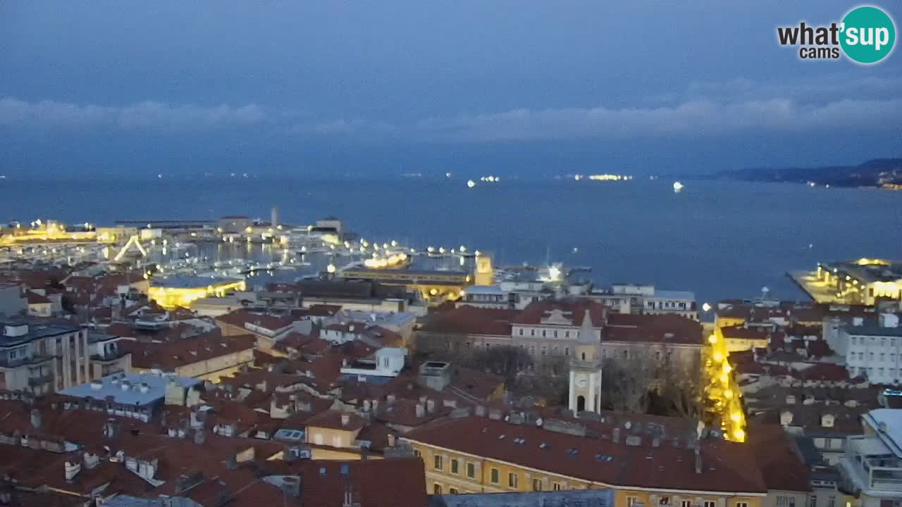 Live webcam Trieste – Panorama of the city, the Gulf, the maritime station and the Miramare castle