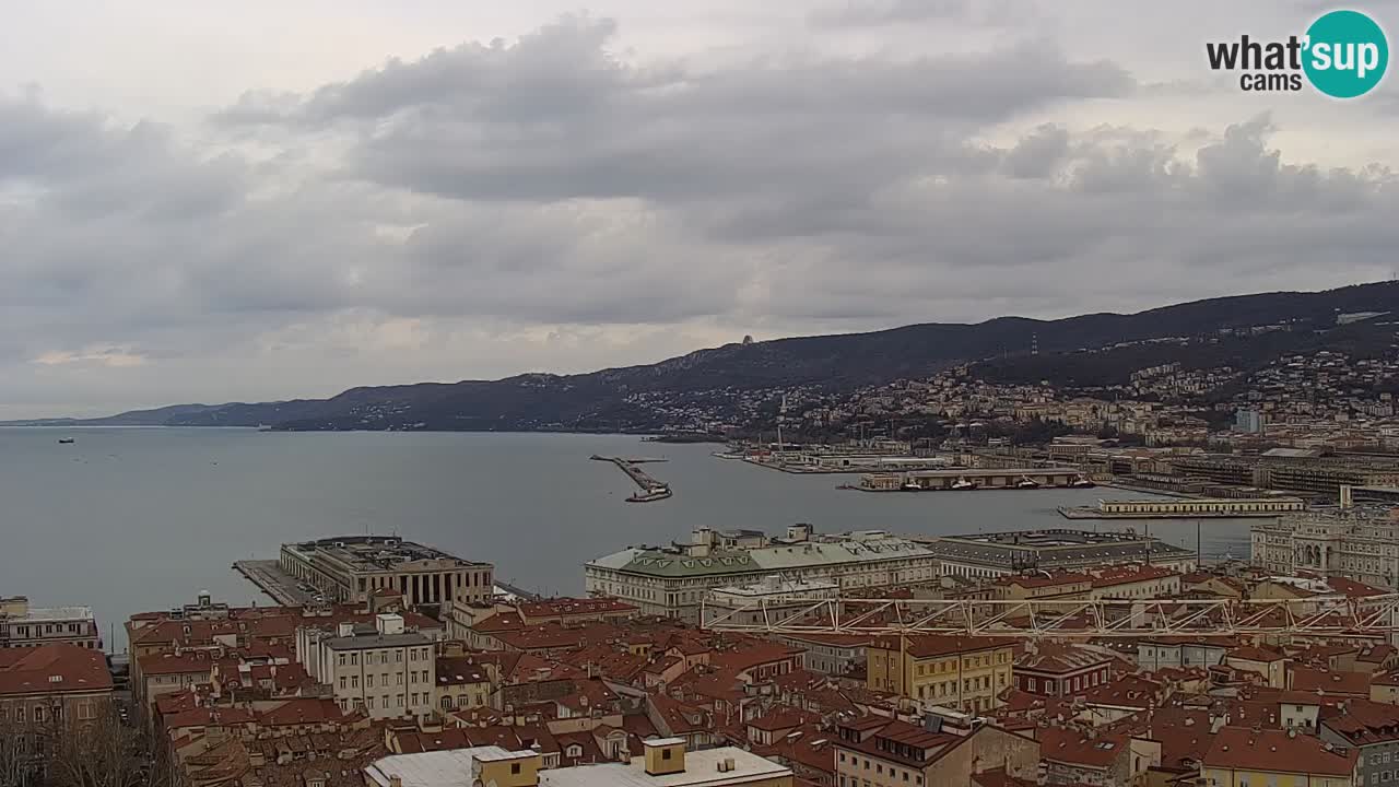 Webcam en direct Trieste, ville, golfe, port et château de Miramare