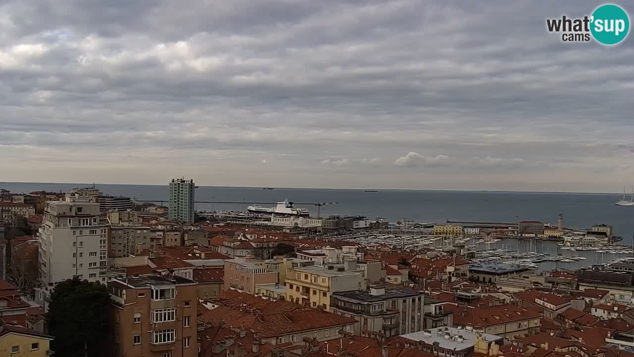 Webcam en vivo Trieste, ciudad, golfo, puerto y castillo de Miramare