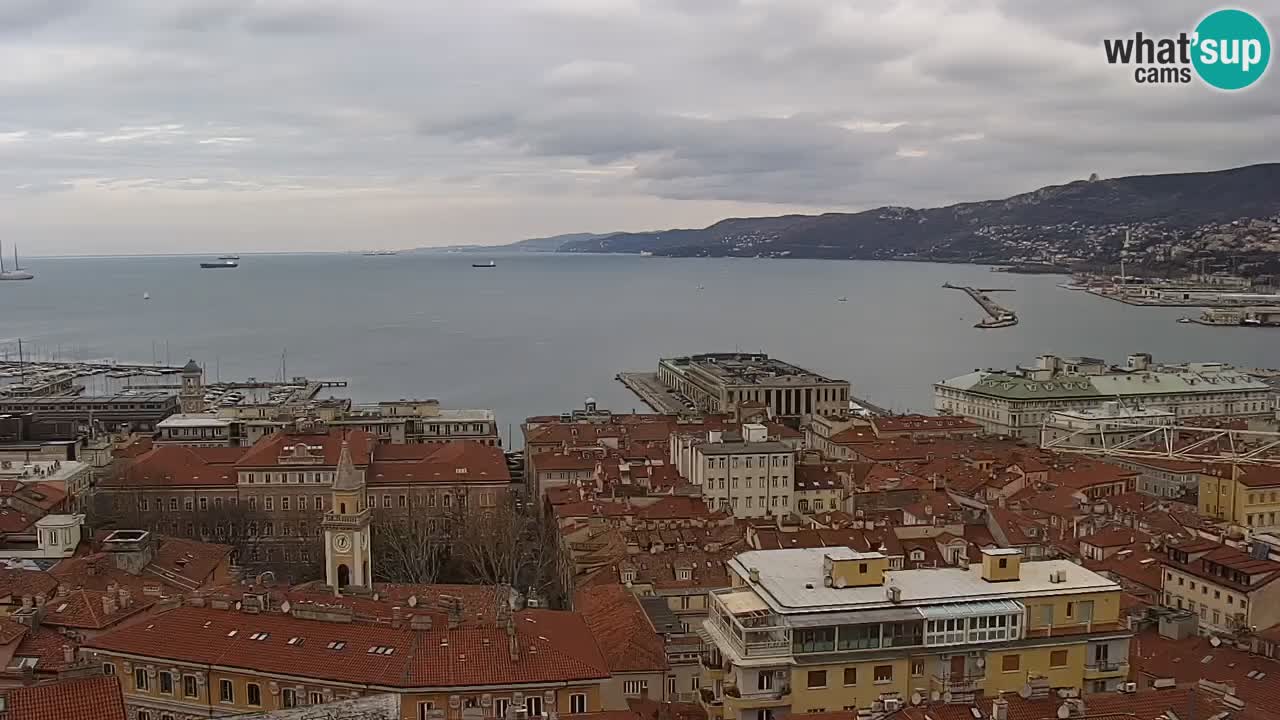 Webcam en direct Trieste, ville, golfe, port et château de Miramare