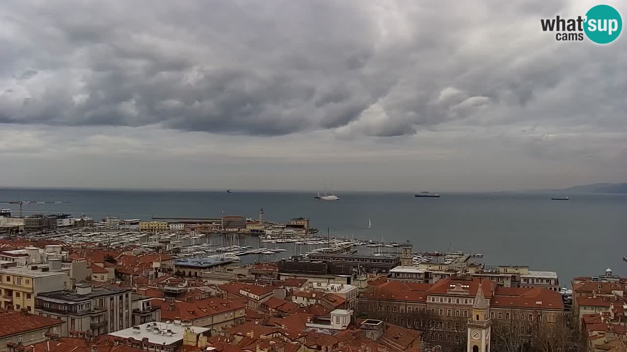 Webcam en vivo Trieste, ciudad, golfo, puerto y castillo de Miramare