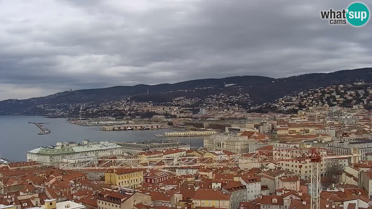 Live webcam Trieste – Panorama of the city, the Gulf, the maritime station and the Miramare castle