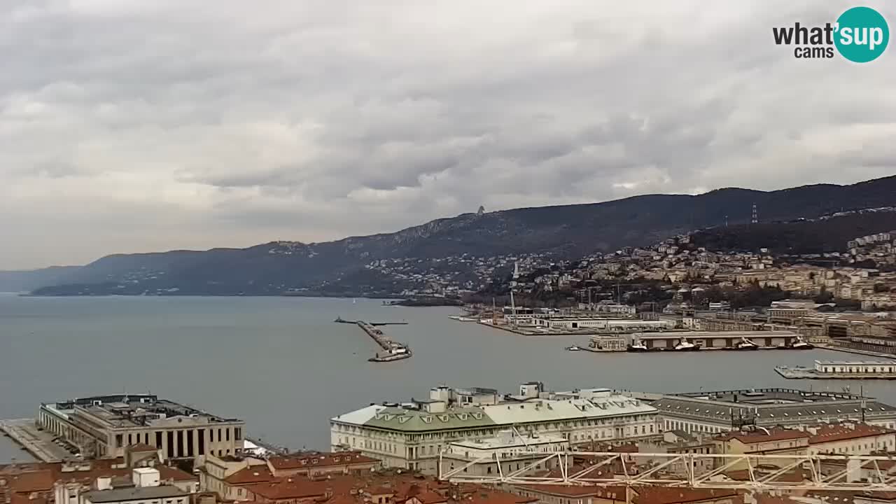 Webcam en vivo Trieste, ciudad, golfo, puerto y castillo de Miramare