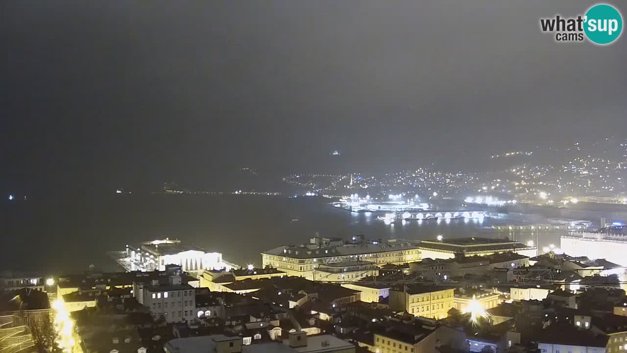 Webcam en direct Trieste, ville, golfe, port et château de Miramare