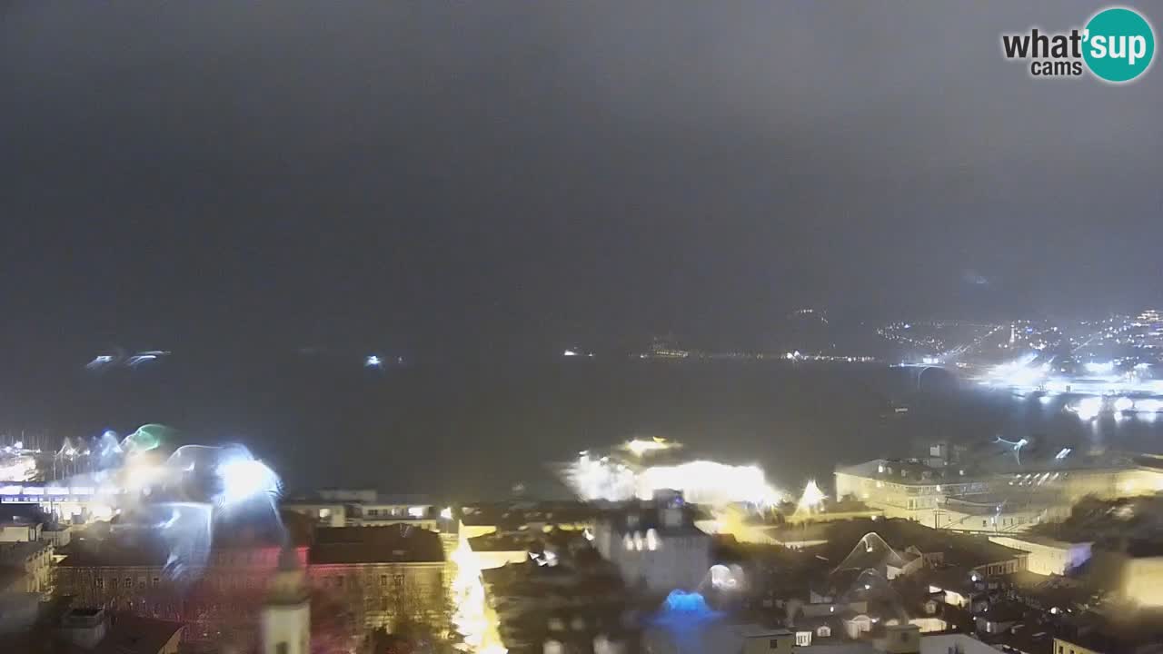 Webcam en vivo Trieste, ciudad, golfo, puerto y castillo de Miramare