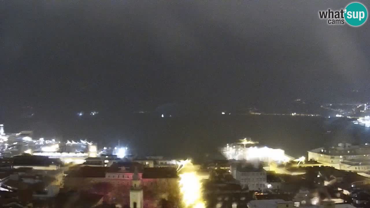 Webcam en direct Trieste, ville, golfe, port et château de Miramare