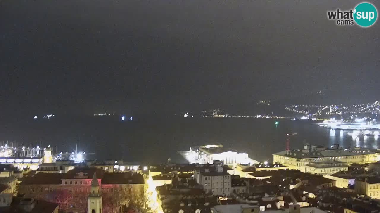 Webcam en direct Trieste, ville, golfe, port et château de Miramare