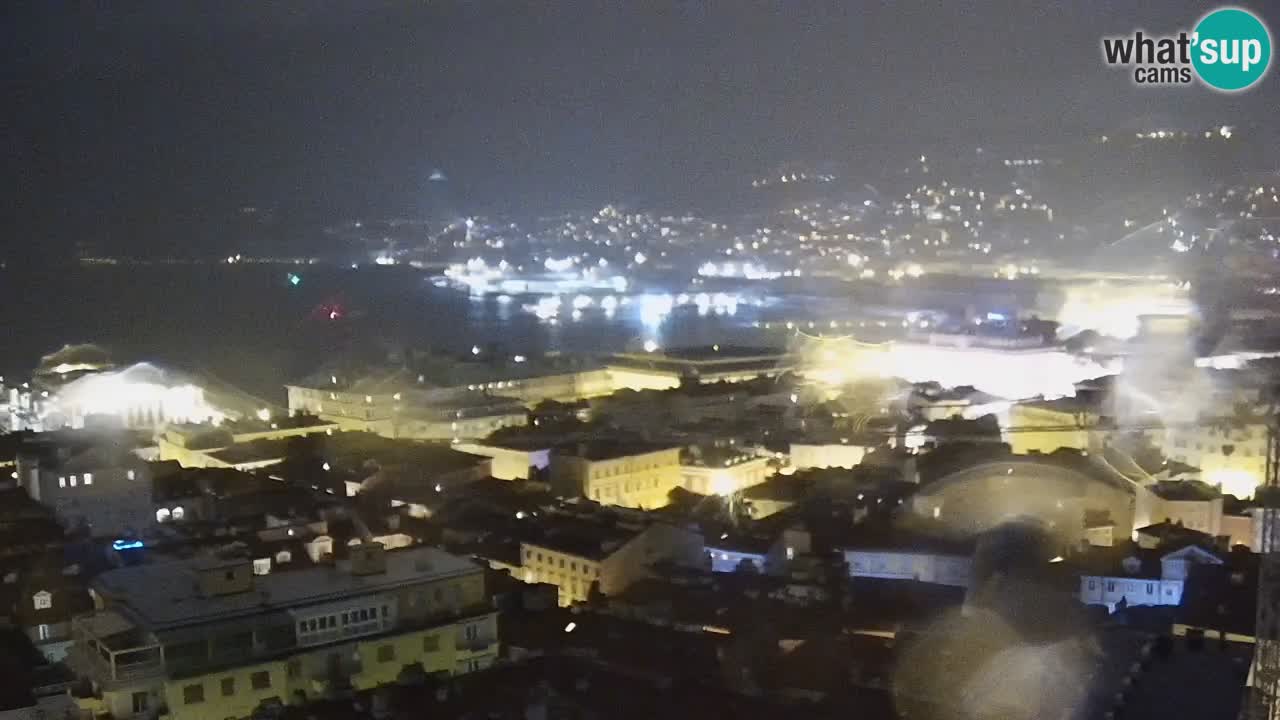 Webcam en direct Trieste, ville, golfe, port et château de Miramare