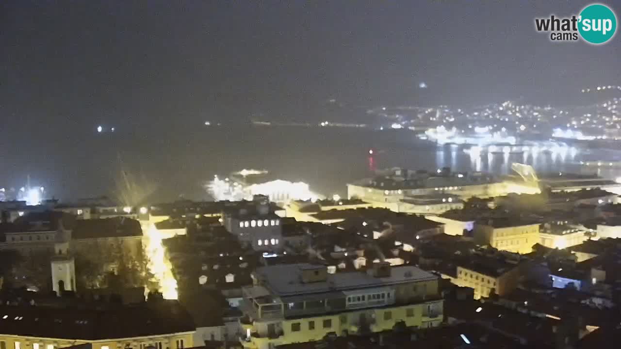 Webcam en direct Trieste, ville, golfe, port et château de Miramare