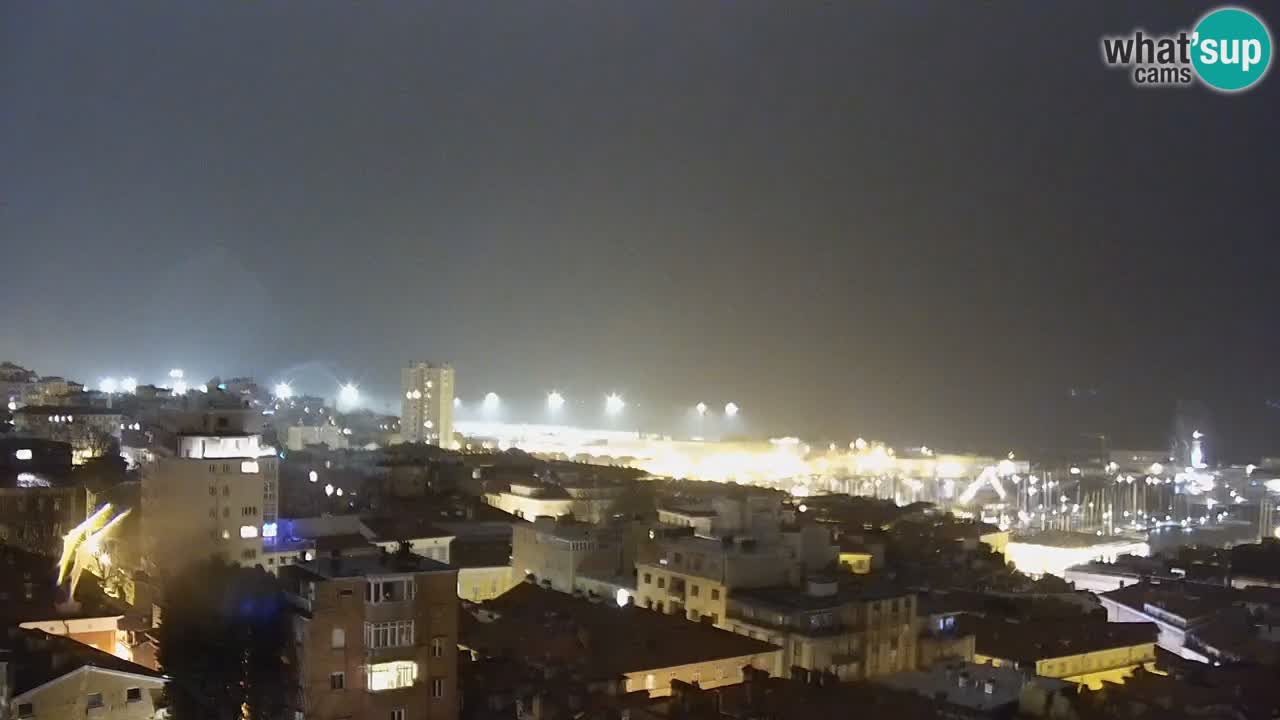 Webcam en direct Trieste, ville, golfe, port et château de Miramare