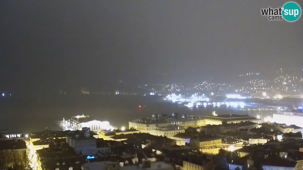 Webcam en direct Trieste, ville, golfe, port et château de Miramare