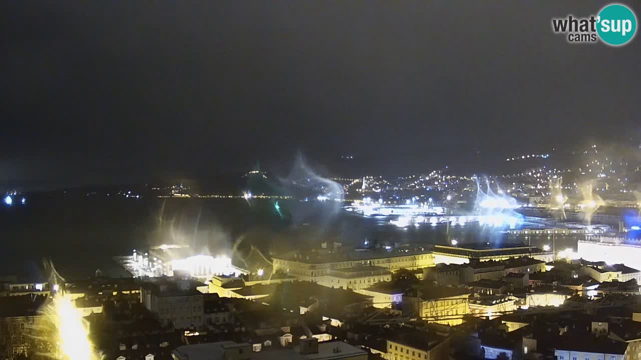 Webcam en direct Trieste, ville, golfe, port et château de Miramare