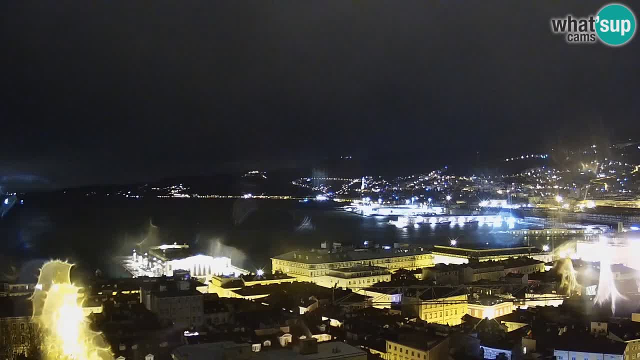 Webcam en vivo Trieste, ciudad, golfo, puerto y castillo de Miramare