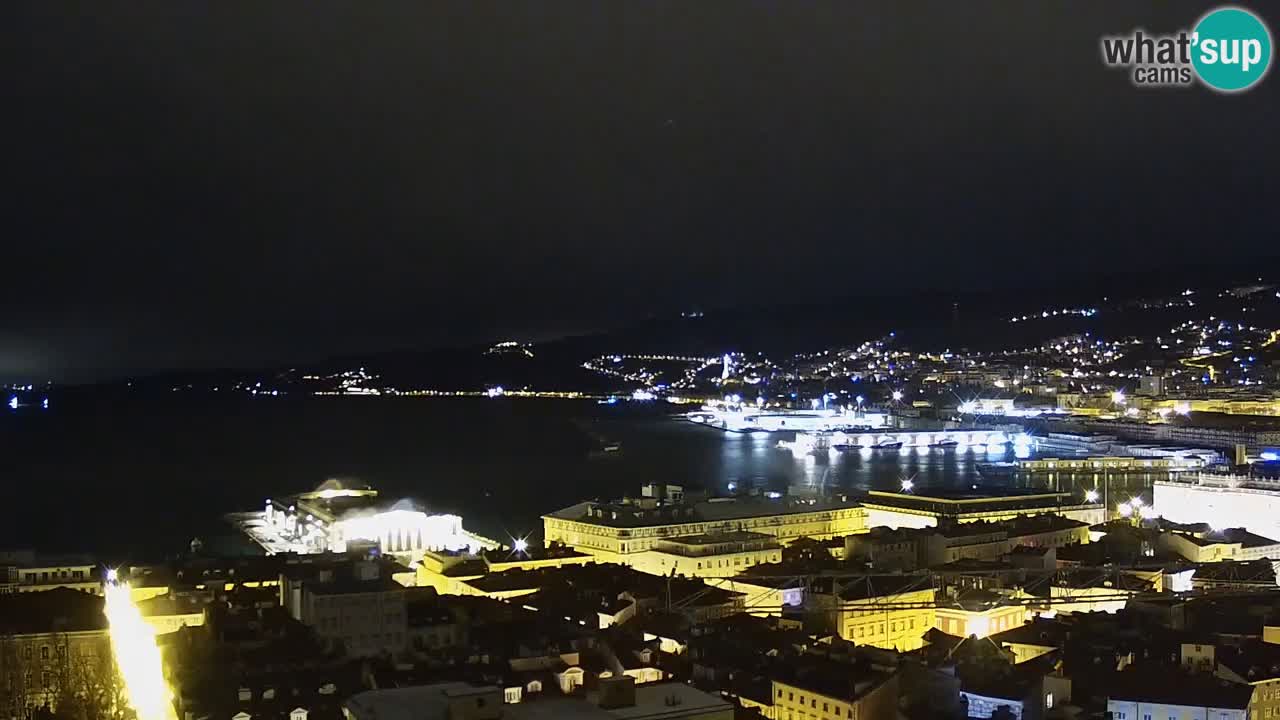 Webcam en direct Trieste, ville, golfe, port et château de Miramare