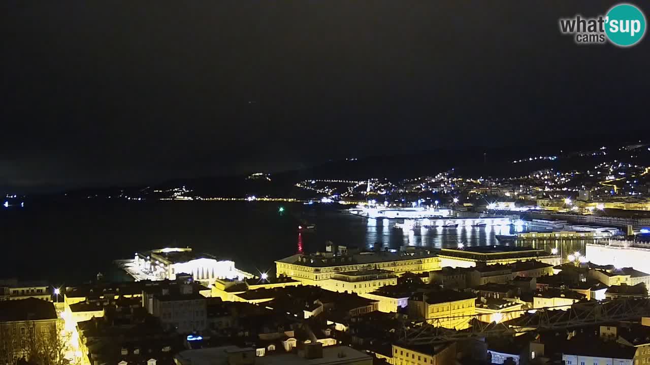 Webcam en direct Trieste, ville, golfe, port et château de Miramare