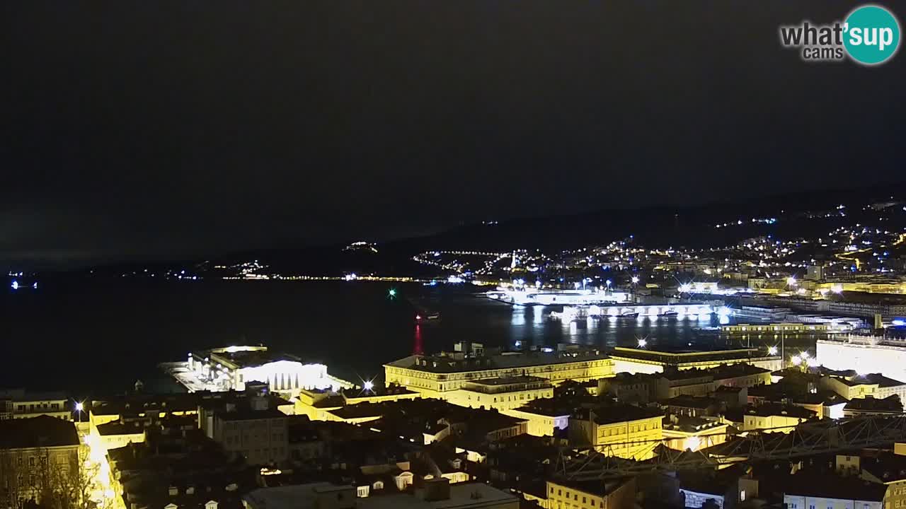 Webcam en direct Trieste, ville, golfe, port et château de Miramare