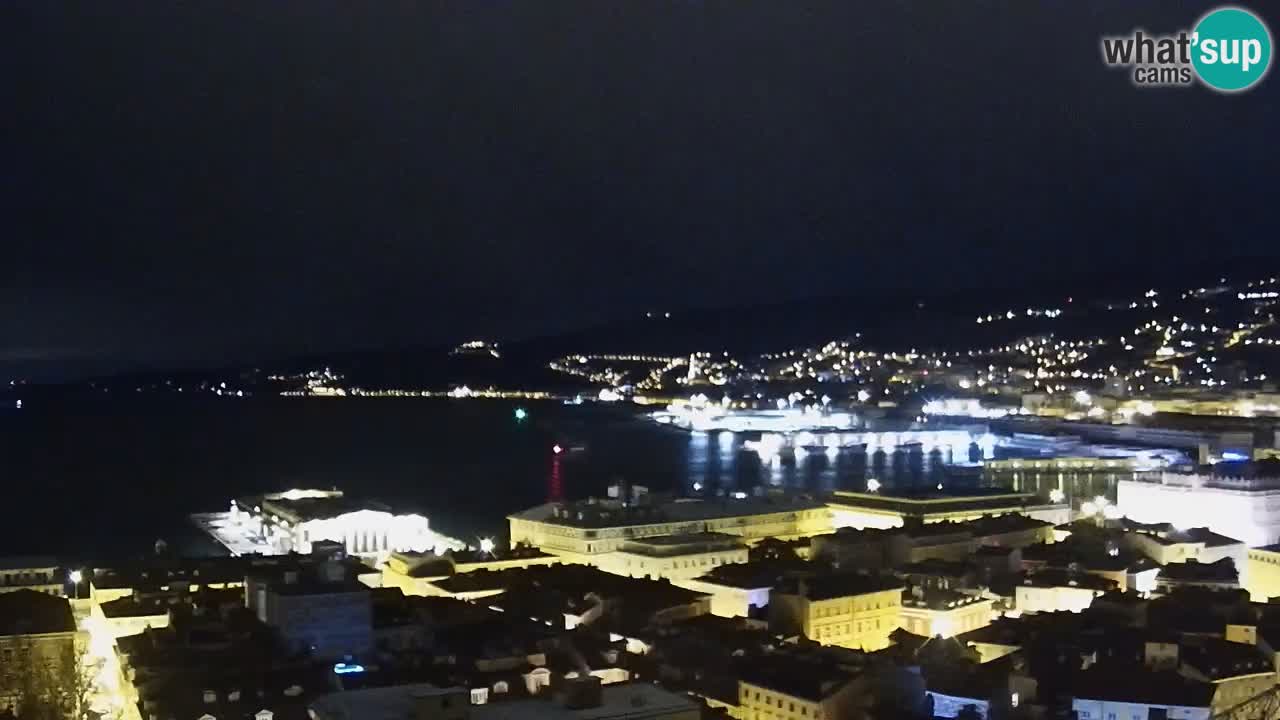 Webcam en direct Trieste, ville, golfe, port et château de Miramare