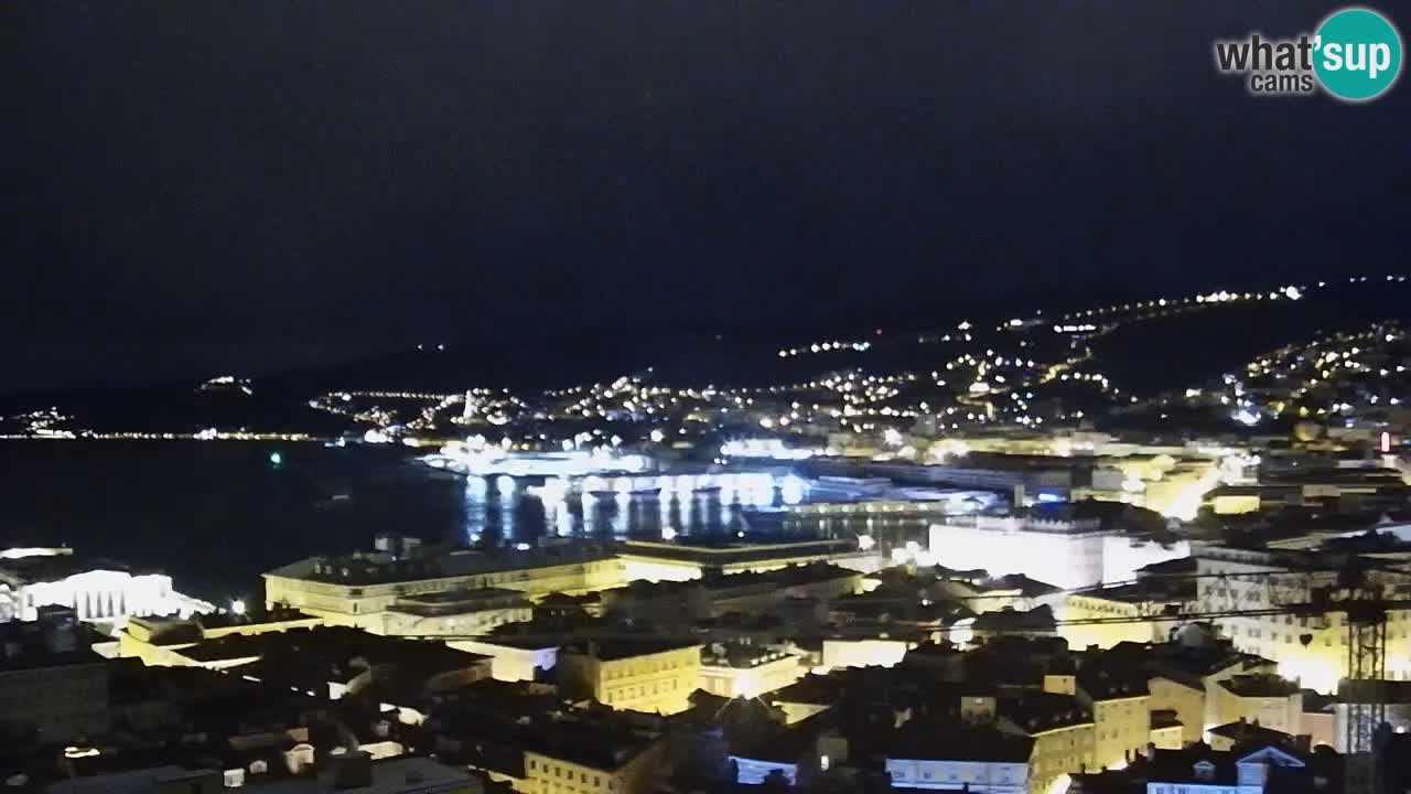 Webcam en direct Trieste, ville, golfe, port et château de Miramare