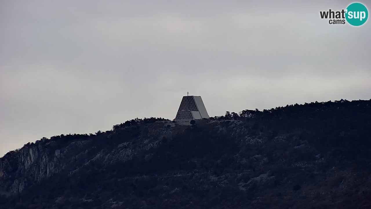 Webcam Trieste – View from sanctuary Monte Grisa