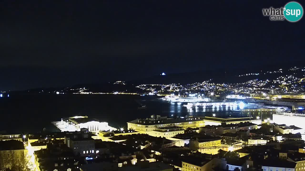 Webcam en direct Trieste, ville, golfe, port et château de Miramare