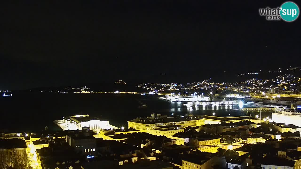 Webcam en direct Trieste, ville, golfe, port et château de Miramare