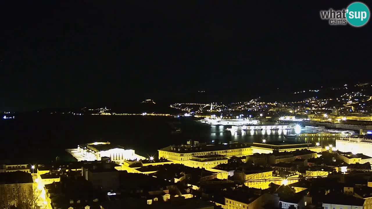 Live webcam Trieste – Panorama of the city, the Gulf, the maritime station and the Miramare castle