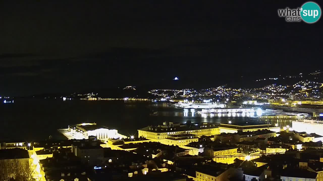 Webcam en direct Trieste, ville, golfe, port et château de Miramare