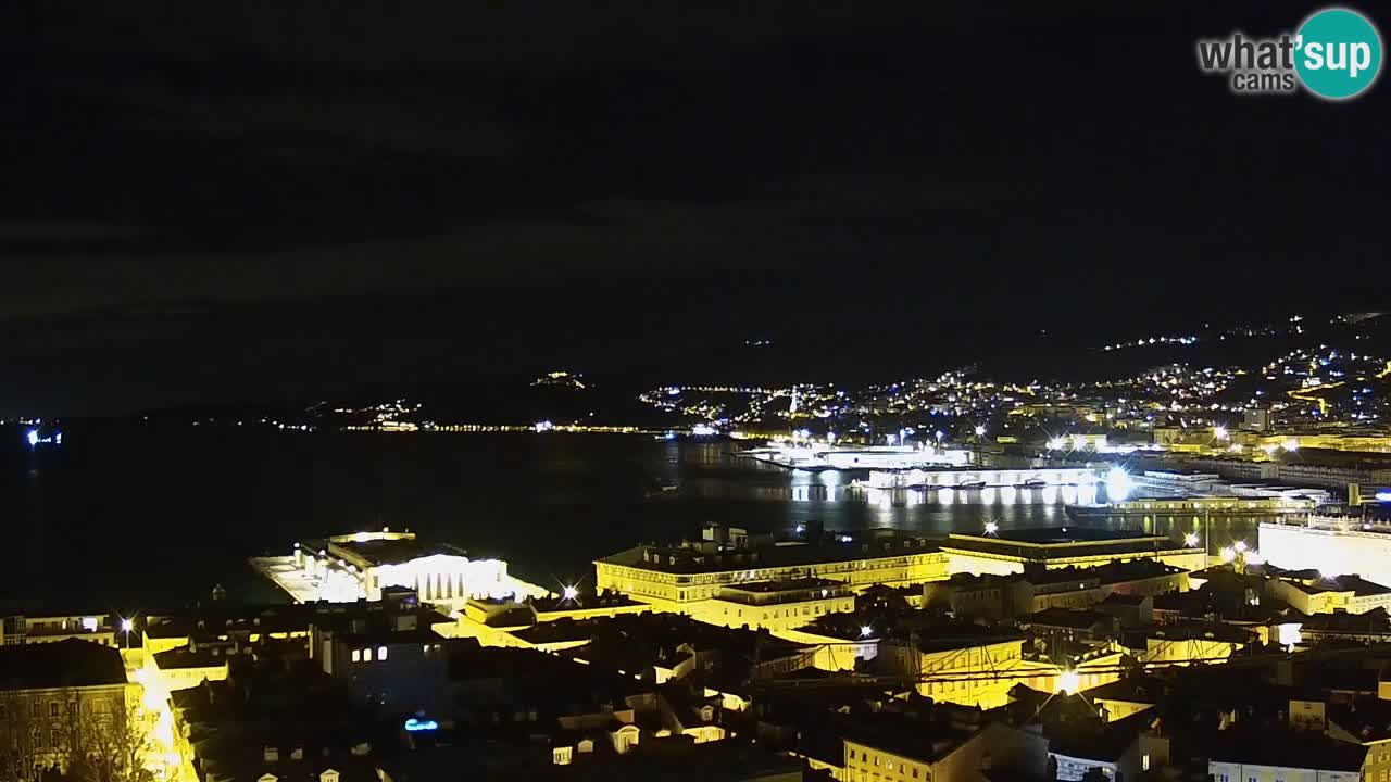 Live webcam Trieste – Panorama della città, del Golfo, stazione marittima e del castello di Miramare