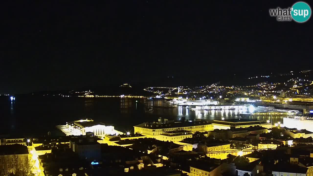 Webcam en direct Trieste, ville, golfe, port et château de Miramare