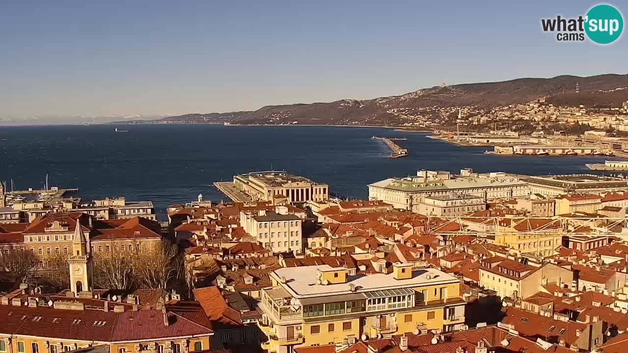 Live webcam Trieste – Panorama della città, del Golfo, stazione marittima e del castello di Miramare