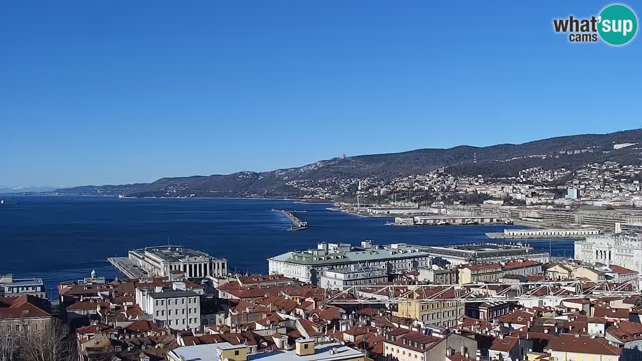 Live webcam Trieste – Panorama of the city, the Gulf, the maritime station and the Miramare castle