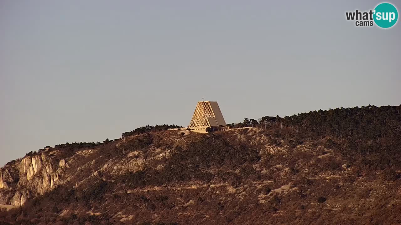 Webcam Trieste – View from sanctuary Monte Grisa