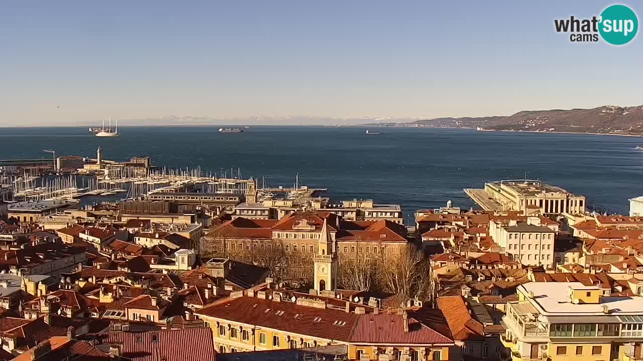 Live webcam Trieste – Panorama of the city, the Gulf, the maritime station and the Miramare castle